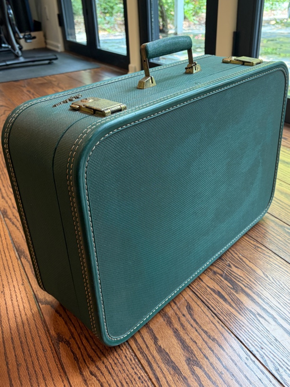 Vintage Lady Baltimore Green Hard Shell Suitcase Luggage W/ Key